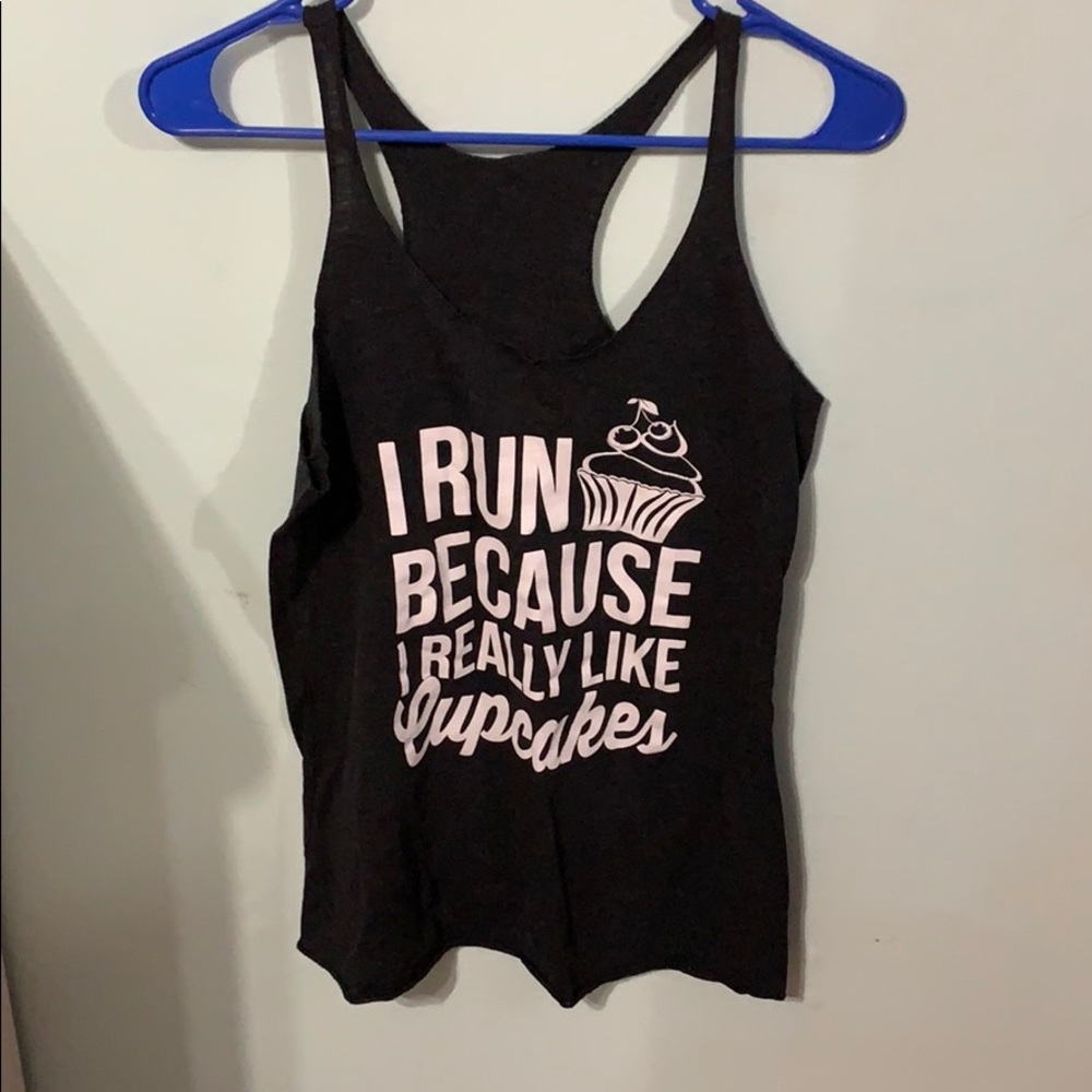 Black Athletic Top- I Run Because...